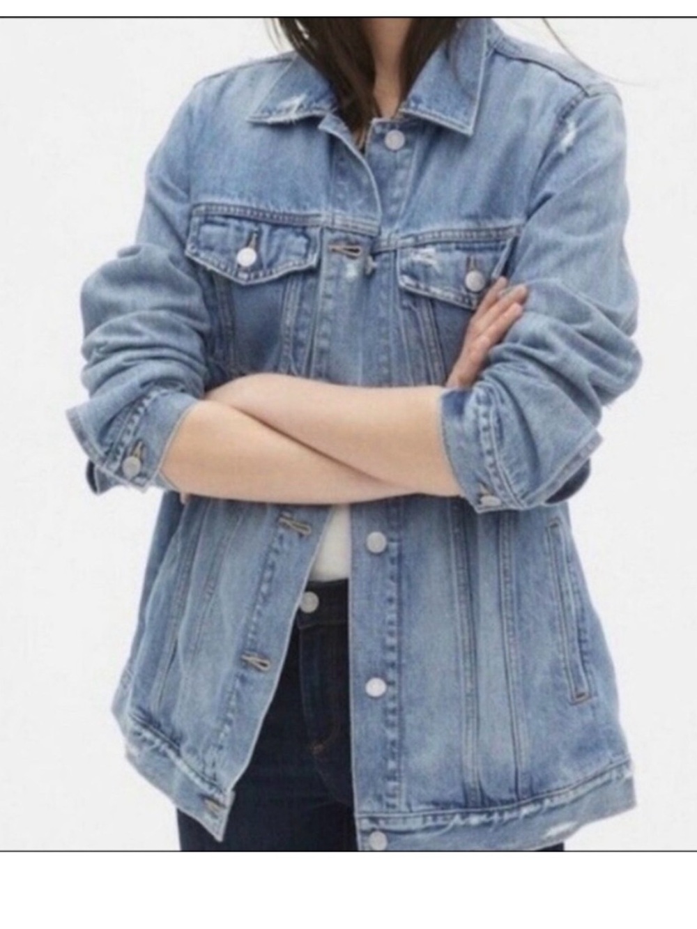 Lucky Brand oversized Classic Light Blue Denim Jacket - Women